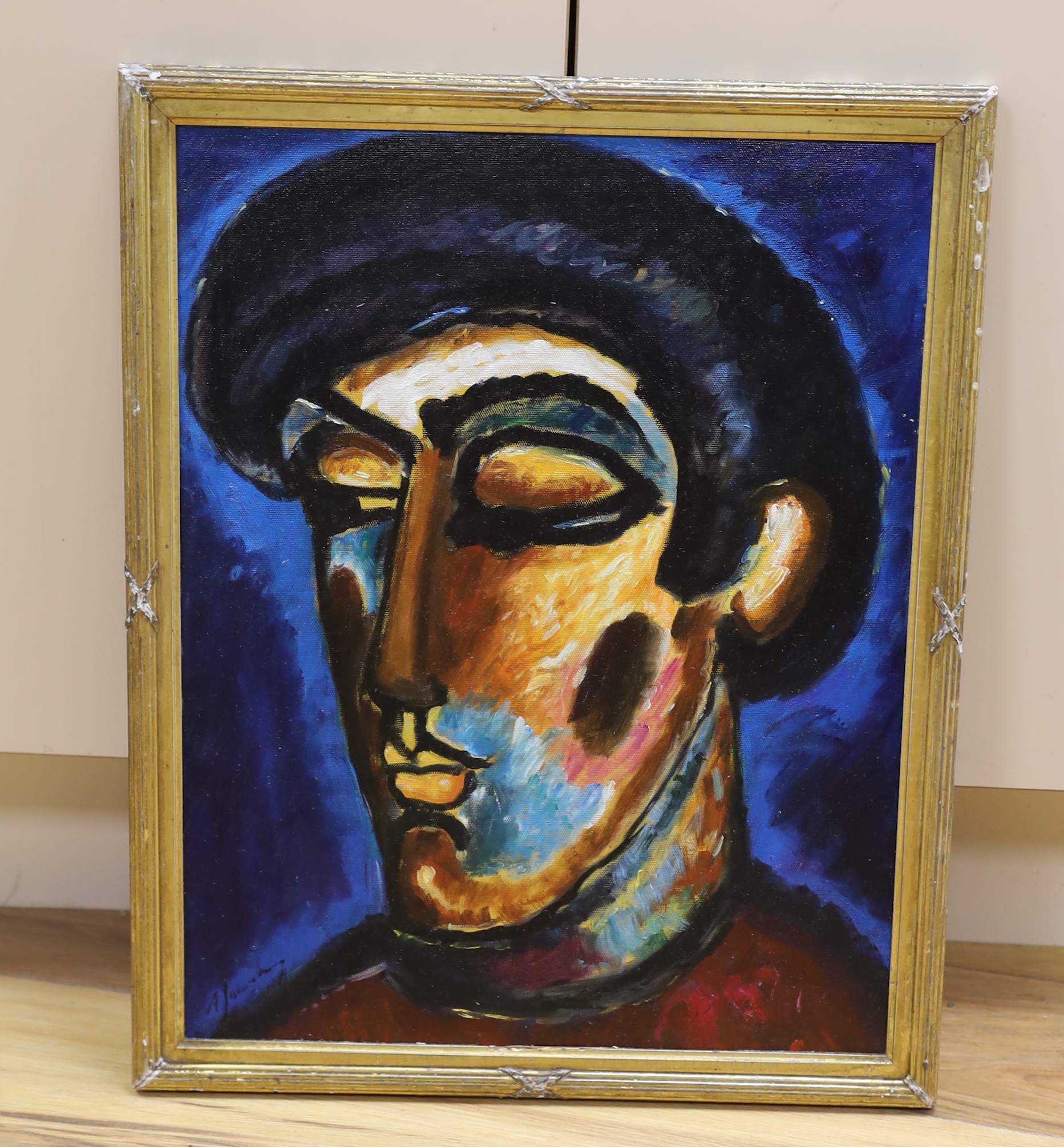 After Alexej Von Jawlensky (1864-1941), oil on board, Study of a head, 46 x 36cm